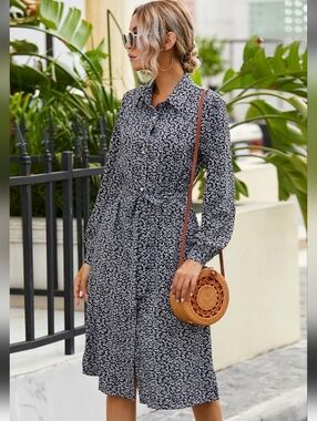 Stockholm Atelier & Other Stories dotted Midi Dress  viscose Suze 10